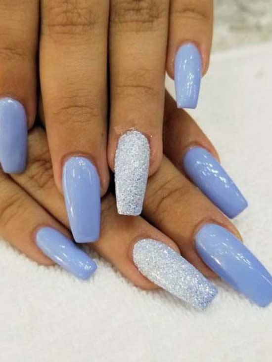 Winter Snow Nail Ideas with Glitter