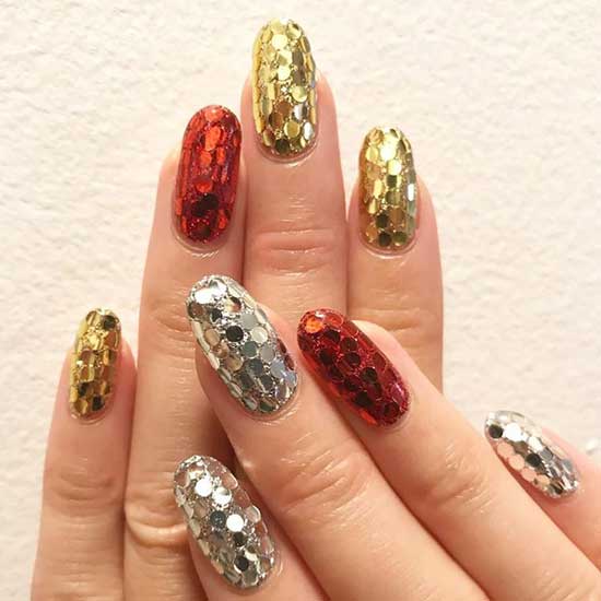 Disco Fever Nail Ideas with Glitter
