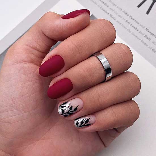Red Matte with Leaves