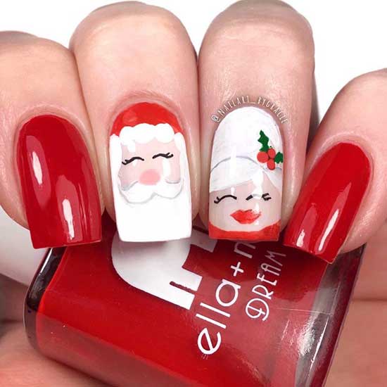 Santa Claus Christmas Nail Designs