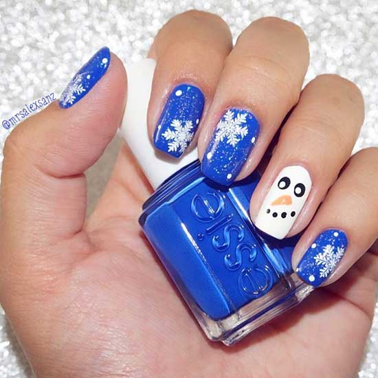 Snowman Accent Nail Art Ideas
