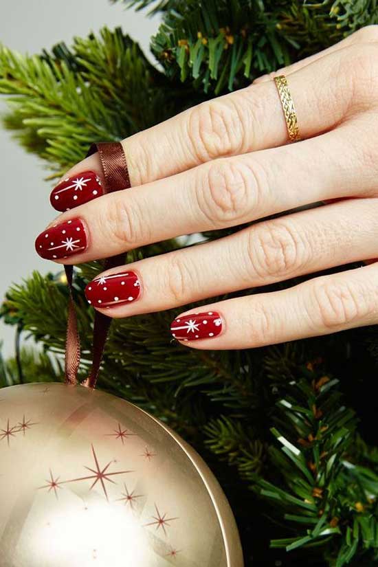 Twinkling Stars Christmas Nail Designs