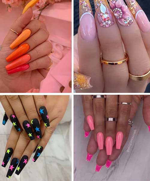 21 Cute Coffin Nail Designs 2021-22: You must Fall in Love