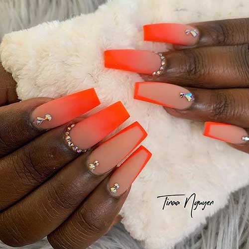 Beautiful Matte Orange Nails
