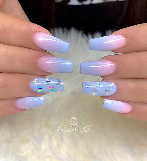 Blue Ombre and Butterflies
