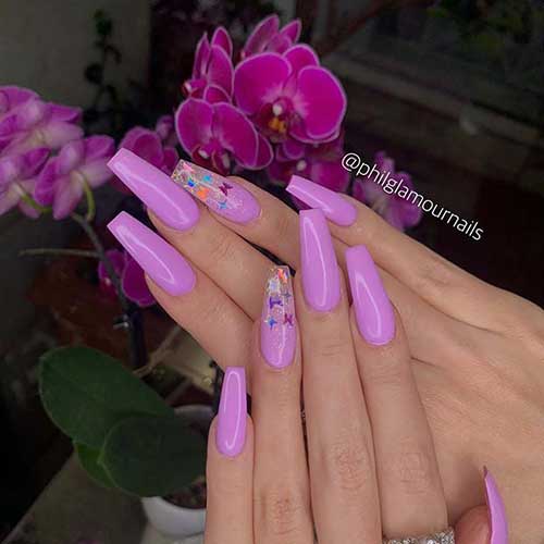 Bold Purple Butterfly Nails