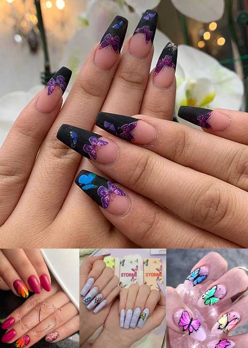 23 Cute Butterfly Nails Design to Wear in the Spring