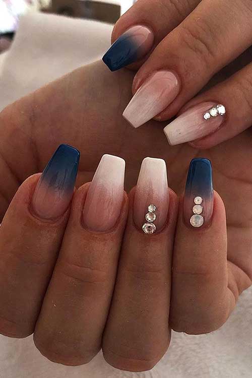 French and Blue Ombre