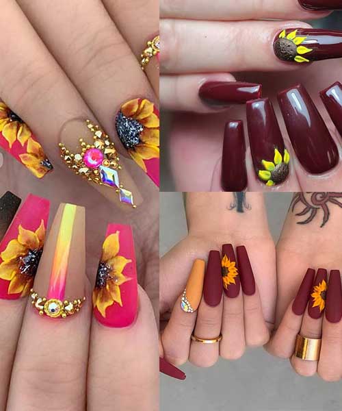 Top 23 Sunflower Nails Design Ideas may draw your Attention