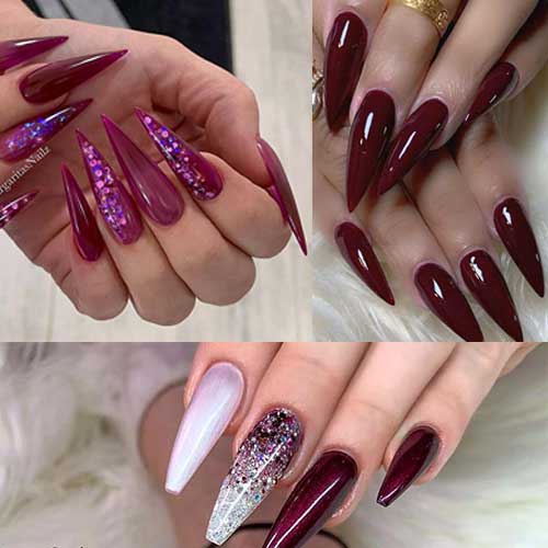 23 Stylish Maroon Nails with Design can Make your Day