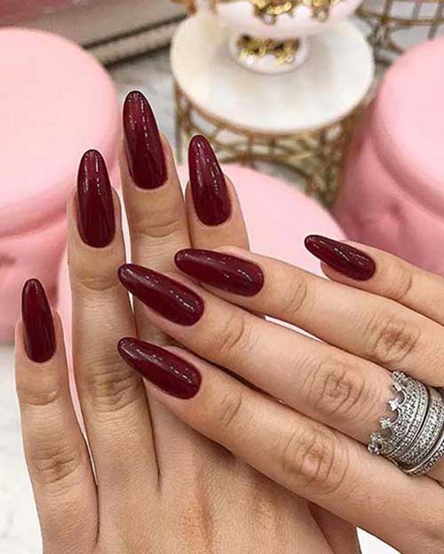 Simple Maroon Nails Idea